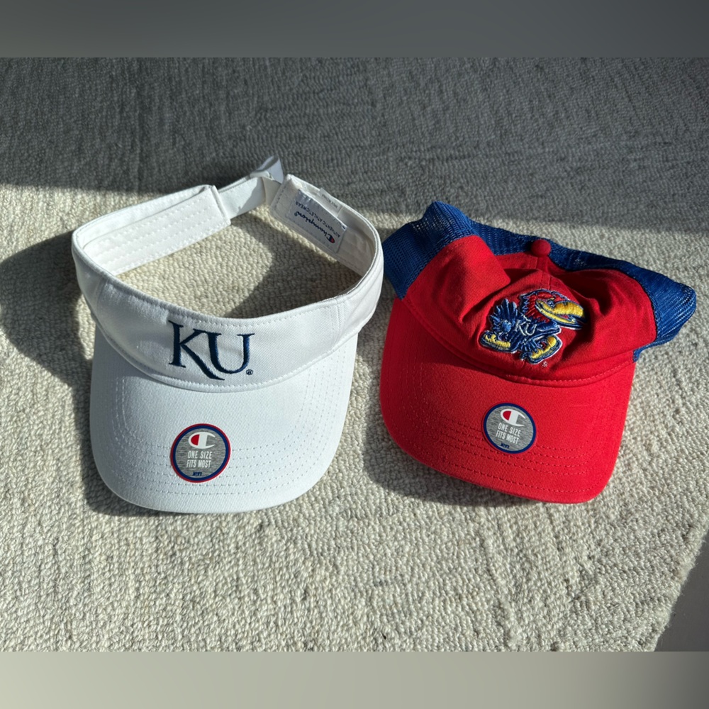KU University of Kansas Cap and Visor Bundle